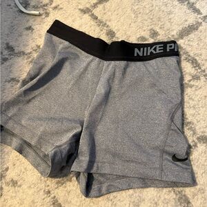 Nike Women's Black and Gray Athletic Shorts